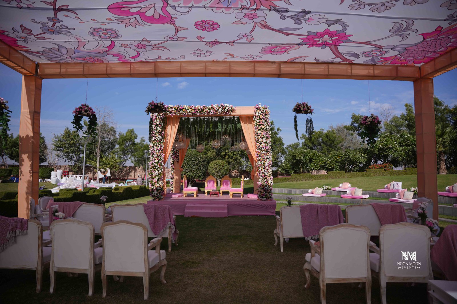 pastel wedding mandap 