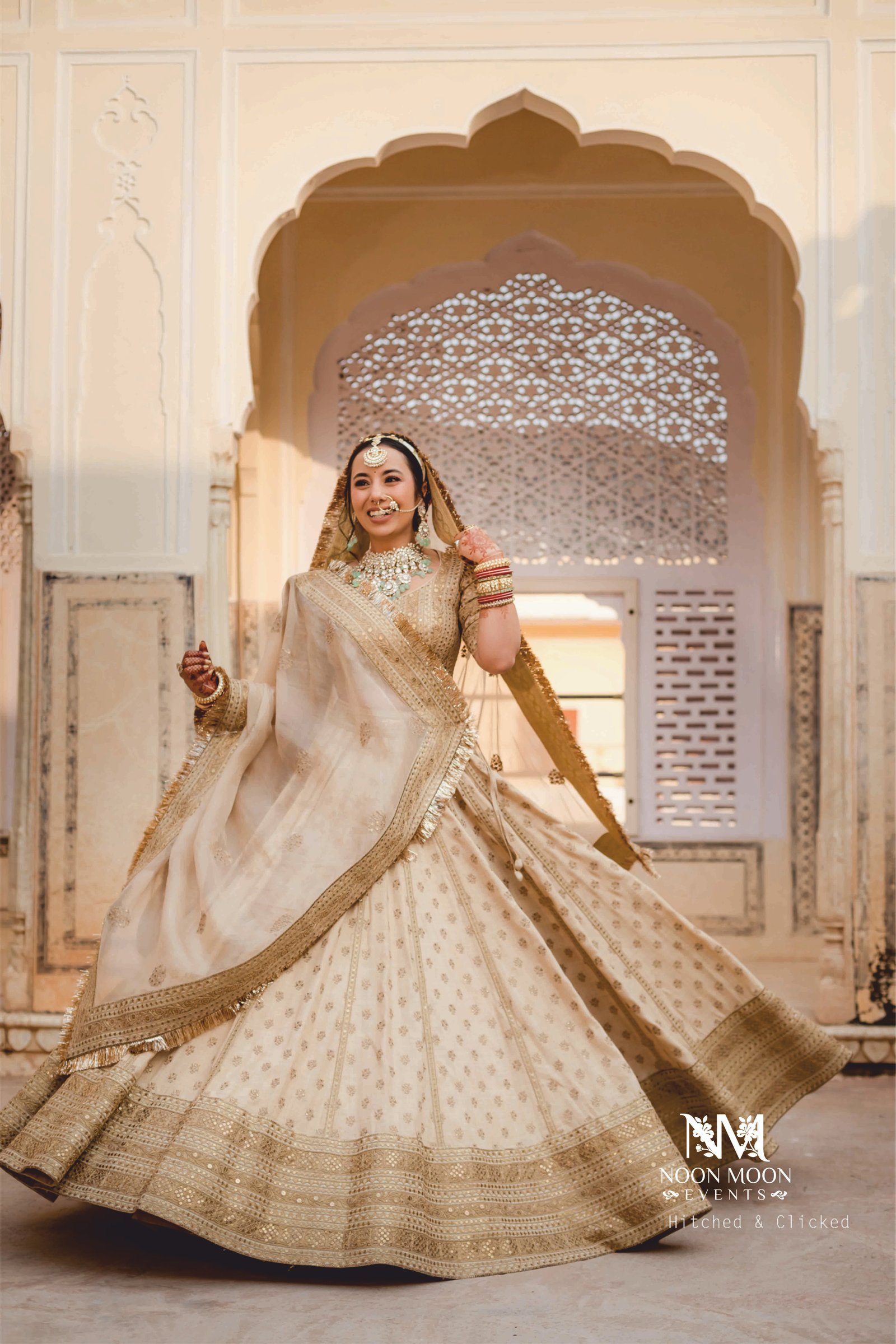 Beautiful bride in Sabhyasachi lehenga